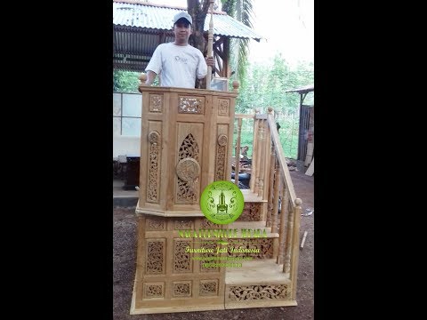 Download Video Model Podium Mimbar Masjid Minimalis Jati Ukir Kaligrafi