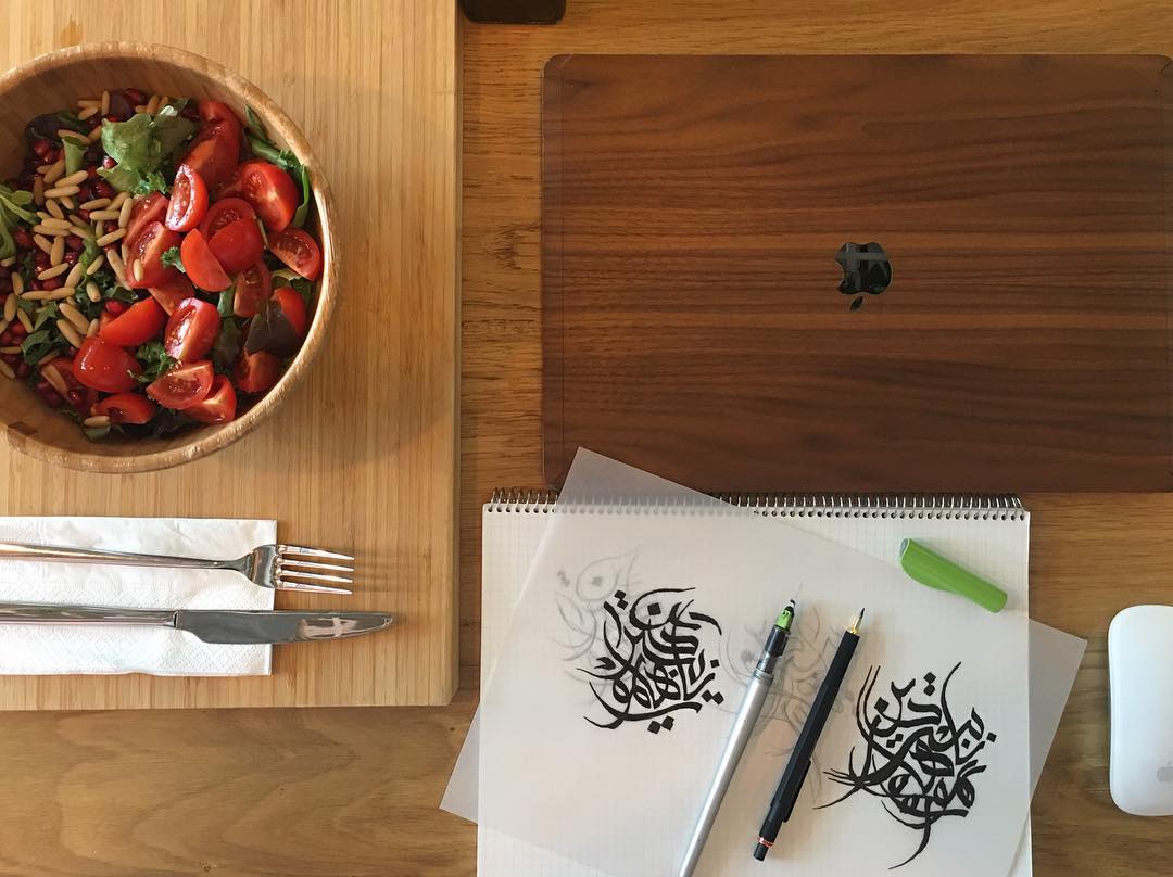 Download Kaligrafi Karya Kaligrafer Kristen Calligraphy, Mac and Salad ! #lettersoflove #thuluth #logotype #logodesign #hand…-Wissam