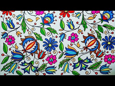 Download Video Cara Menggambar dan Mewarnai Floral Ornamen Yang Indah Dengan Sepidol