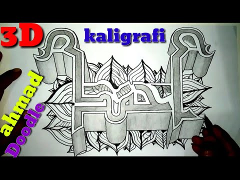 Download Video Cara menggambar Kaligrafi khot khufi / Kaligrafi Doodle art 3D / cara mudah membuat 3D kaligrafi Ara