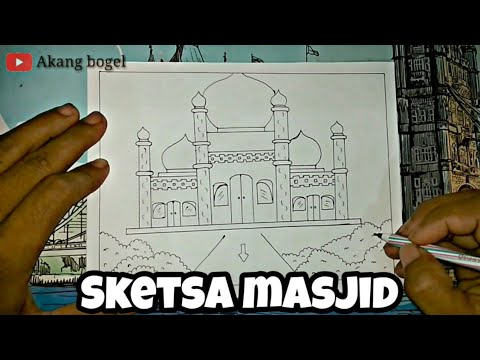 Download Video Menggambar sketsa masjid menggunakan pulpen
