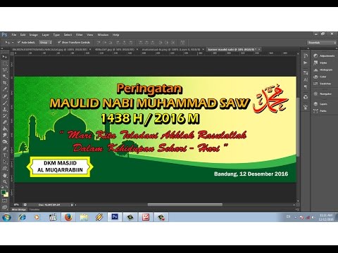 Download Video cara membuat banner maulid nabi