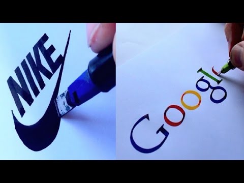 Download Video AMAZING CALLIGRAPHY DRAWINGS – FAMOUS BRANDS LOGOS