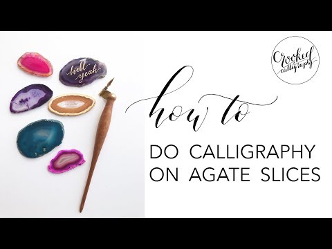 Download Video Calligraphy on Agate Slices | CROOKED CALLIGRAPHY