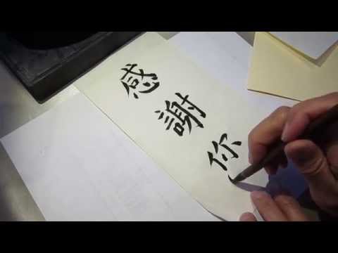 Download Video Learn to write thank you in Chinese calligraphy, 感谢您, ASMR