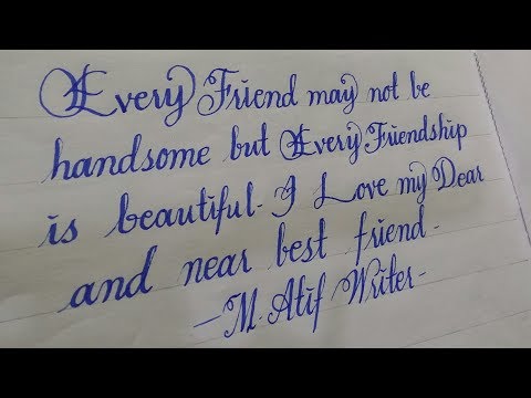 Download Video Most Beautiful Cursive Handwriting Calligraphy by Cut Marker | M.Atif Writer