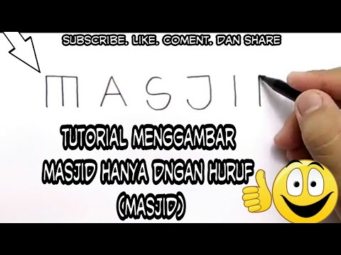 Download Video WOW!! Cara Menggambar Masjid  Dangan Huruf (Masjid) #Vlog 1