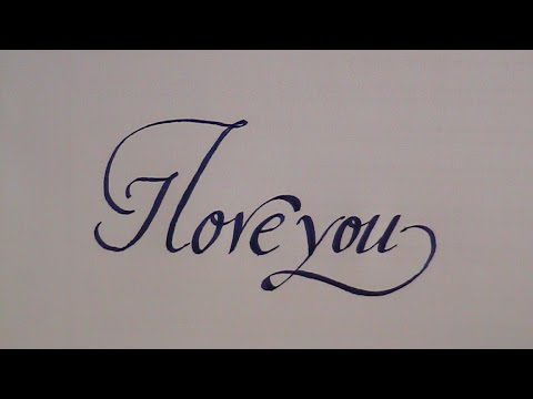 Download Video how to write in cursive – calligraphy letters I love you – for beginners