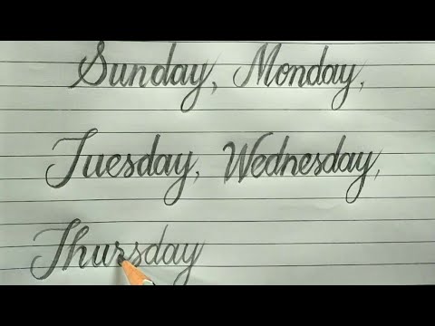 Download Video Cursive-Calligraphy handwriting | sunday, Monday learn cursive-Calligraphy | RUA sign writing