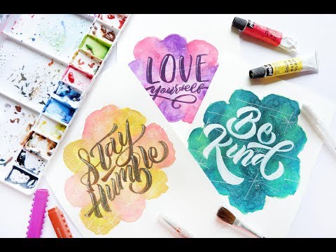 Download Video HOW TO: DIY Easy Watercolor Background and Calligraphy 2