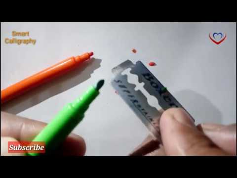 Download Video How to make hand made calligraphy pen with sketch pen // hand made parallel pilot pen