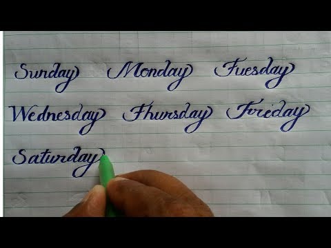 Download Video SUNDAY MONDAY करसिव राइटिंग  Learn Calligraphy and Cursive writing