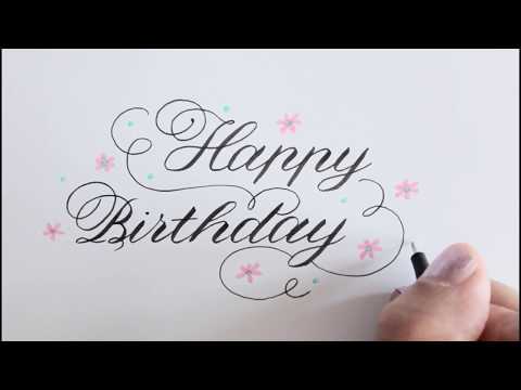 Download Video calligraphy / how to write happy birthday in fancy / improve your handwriting